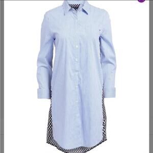 Tommy Hilfiger Women's Printed Contrast Back Shirtdress Blue Size S light